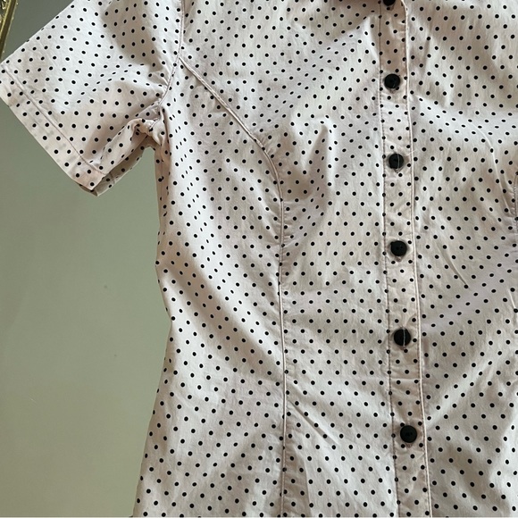 Arista Equestrian Fitted Show Riding Blouse w/ Collar Button Up Short Sleeve S/P - Picture 3 of 7